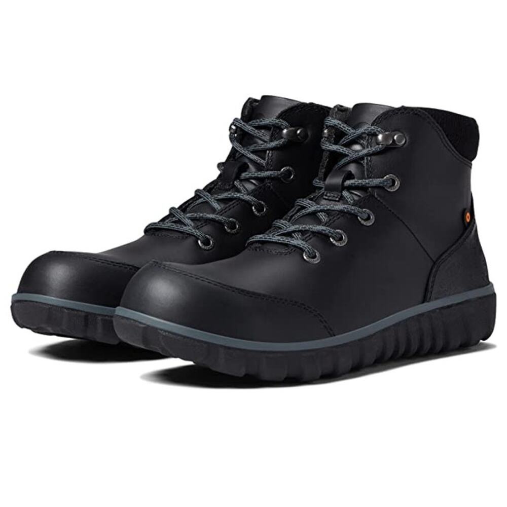 Bogs Mens Benson Composite Safety Toe Work Boots US 11 Black Leather GUC